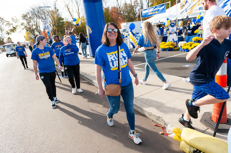 People participating in a charity walk.