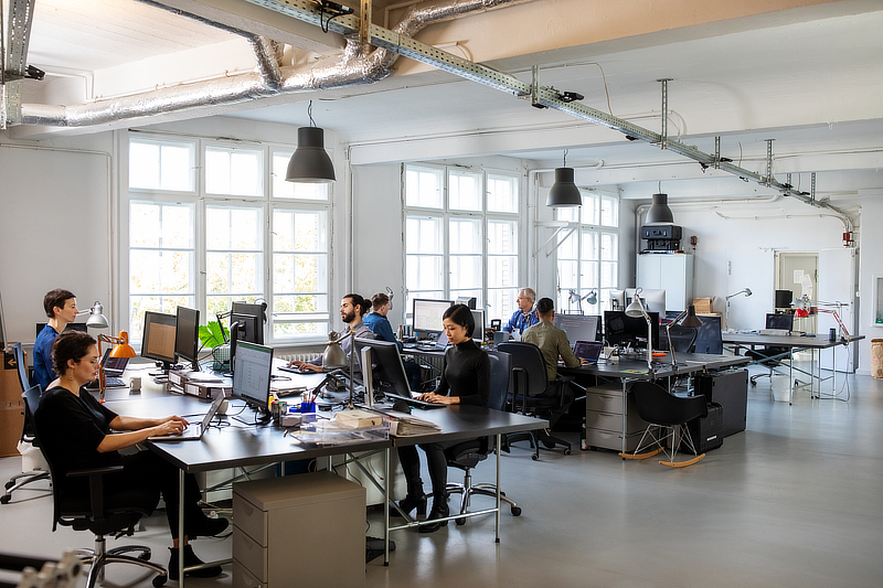 A full office showcasing all of the employees.